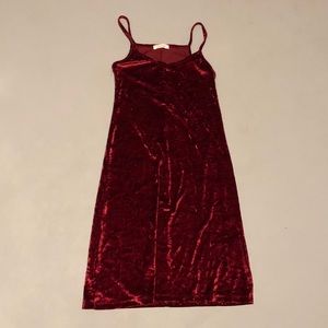 Red Crushed Velvet Tank Top Dress